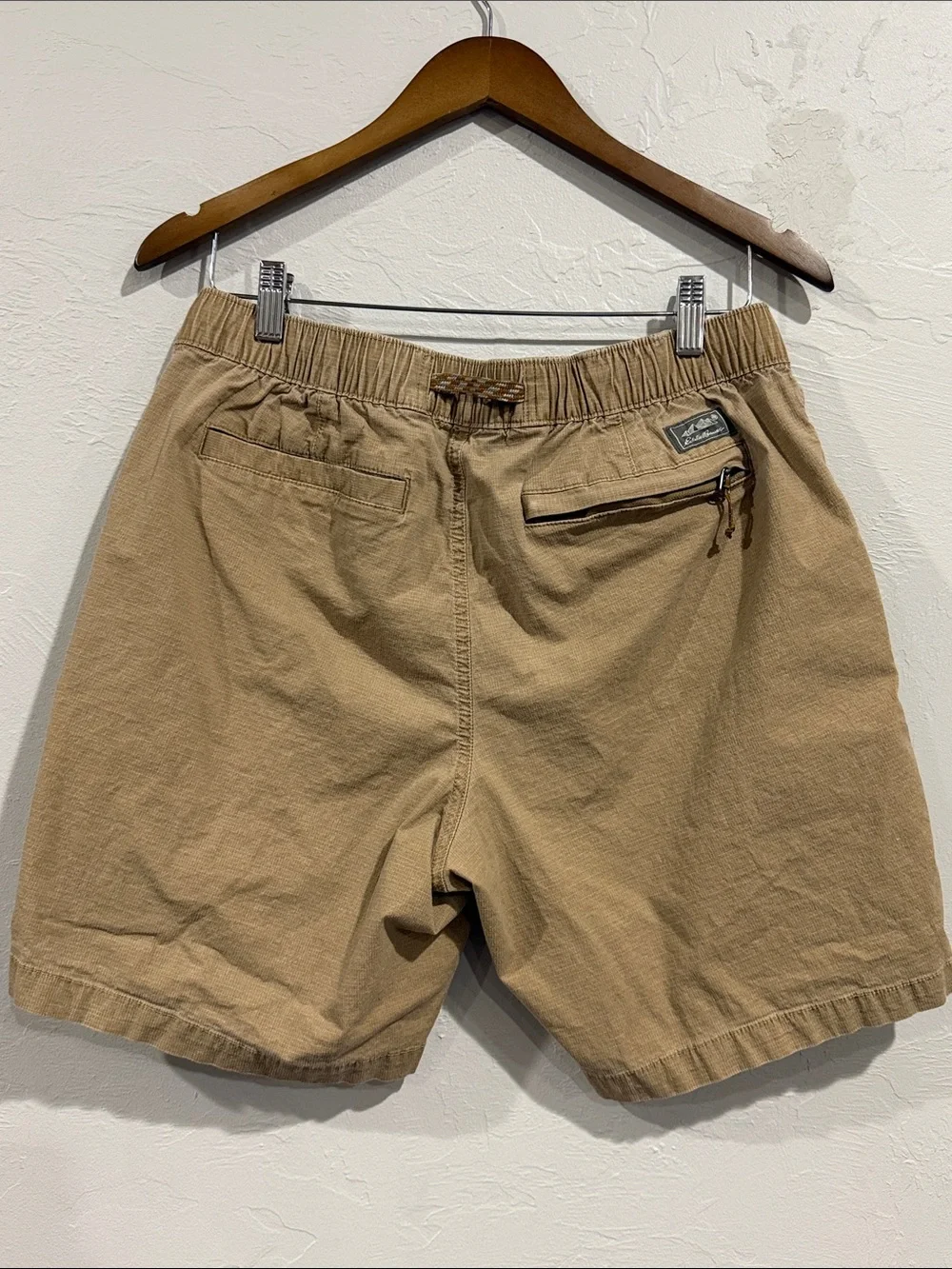 Eddie Bauer Men's Pull-On Drawstring Twill Shorts - Beige/Khaki - Size Large